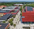Aerial view of the Corso (the main walkway) on Campus Valla.