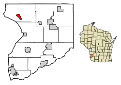 Location of Ferryville in Crawford County, Wisconsin.