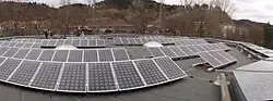 Photovoltaic panels on the new building