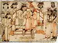 Khatun wearing a boqta. Illustration of Rashid-ad-Din's Gami' at-tawarih, 1st quarter of 14th century AD.