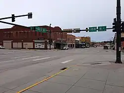 Downtown. Intersection of US Highways 18, 20, and 85