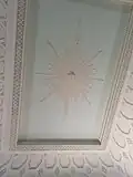 Ceiling of the Blue Salon with hexagonal coffered design
