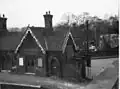 The booking office with the crossing gate