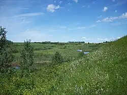 Echo Creek, which flows into Mission Lake at the south-west corner, near Fort Qu'Appelle