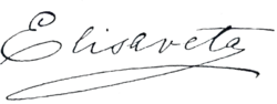 Elisabeth of Wied's signature