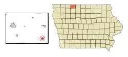 Location of Ringsted, Iowa