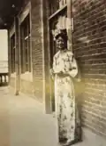 Empress Wanrong on the balcony of the Zhang Garden
