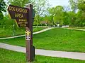 Dog park and signage
