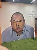 Mural of the Uruguayan manager Luis Garisto, in the Estadio Zorros del Desierto.