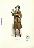 Artwork 'In arms again' from an illustrated book of humorous World War I artwork by Esther Paterson