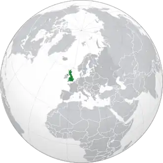 Location of United Kingdom