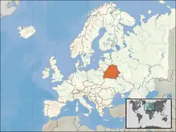 Localização da Bielorrússia