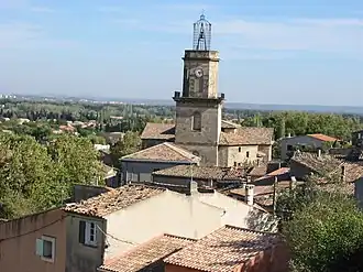A general view of the village of Eyguières