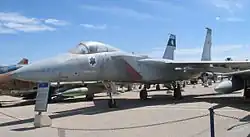 One of the first F-15A Eagle Baz of 133 Squadron "Knights Of The Twin Tail" at the IAF Museum near Hatzerim Airbase in 2006