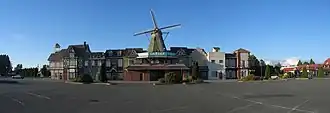 Fantasy Gardens (British Columbia) was a theme park with an exterior designed to resemble many different medieval buildings