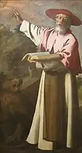 The religious habit of the Hieronymite enclosed monks and nuns is white and includes a brown scapular.