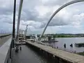 Construction of the arch spans in June 2020