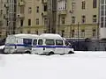 GAZ GAZelle (left) and GAZ Sobol (right) of the Russian police