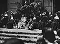 Empress consort Nam Phương and crown prince Bảo Long visit her high school Couvent des Oiseaux in Paris.