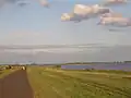 A cycle path next to the reservoir