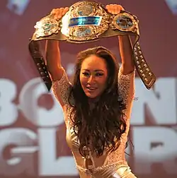 Gail Kim with the 2017 design of the belt.