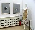 Front pages of "Vogue" magazine and one of the dresses that Milena created