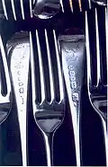 Detail of GS & WF forks. George Smith III and William Fearn