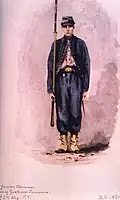 Goslin Zouava, 95th Regiment, Private (1861), watercolor on paper, United States Army Center of Military History, Washington, D.C.