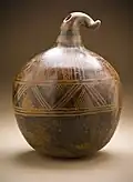 Gourd-shaped vessel; 850–1500; resist-painted ceramic; height: 26.35&nbsp;cm (103⁄8in.), diameter: 20.32&nbsp;cm (8 in.); Los Angeles County Museum of Art