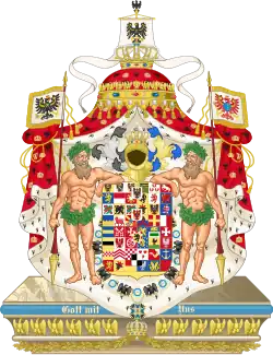 Royal arms after a woodcut from 1709