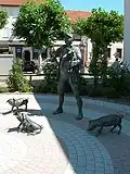 Sculpture at the marketplace (house of the VHS)