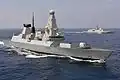 HMS&nbsp;Defender alongside Provence on 1 February 2016.