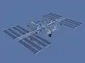 HTV-1 can be berthed on top, zenith, or bottom, nadir (shown), of Harmony.