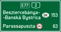 Distance till cities on major road with border crossing