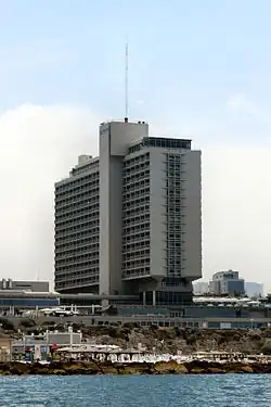 Hotel building on the Israeli coast