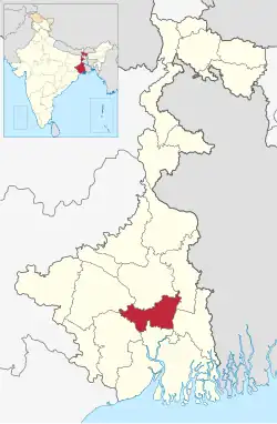 Location of Hooghly district in West Bengal