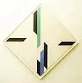 Bi-Axial Space Modulation, 2014, KHD on canvas, 107 × 107&nbsp;cm.