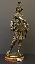 Bellum by Emile Louis Picault (French 1833–1915) Cast pewter, patinated copper plate