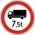 C-008 No trucks over 7.5 tons