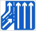 F 304L Additional Lanes Joining From Left - Left Joining Lane Continues (Three to Four Lanes)