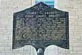 Arkansas History Commission's Izard County First Court House historical marker photographed 2017.