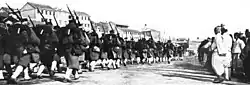 Japanese infantry marching through Seoul during the Russo-Japanese War in 1904