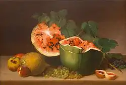 Still Life, oil on panel painting by James Peale, c. 1824, Honolulu Museum of Art
