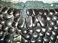 Japanese fishscale armour gyorin kozane, from a helmet neck-guard kabuto shikoro, made from hardened leather