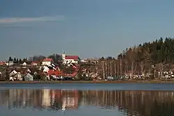 View across the Olšovec Pond