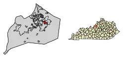 Location of Douglass Hills in Jefferson County, Kentucky