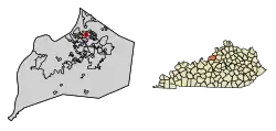 Location of Old Brownsboro Place in Jefferson County, Kentucky
