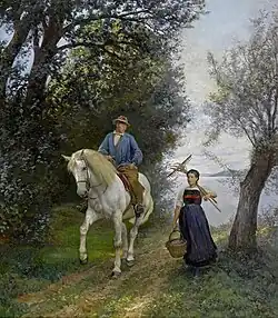Rider and Farmer's Wife at the Lake