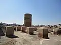 Other brick structures near the minaret