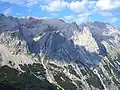 Outer Höllentalspitze (centre, 2,720&nbsp;m or 8,920&nbsp;ft)